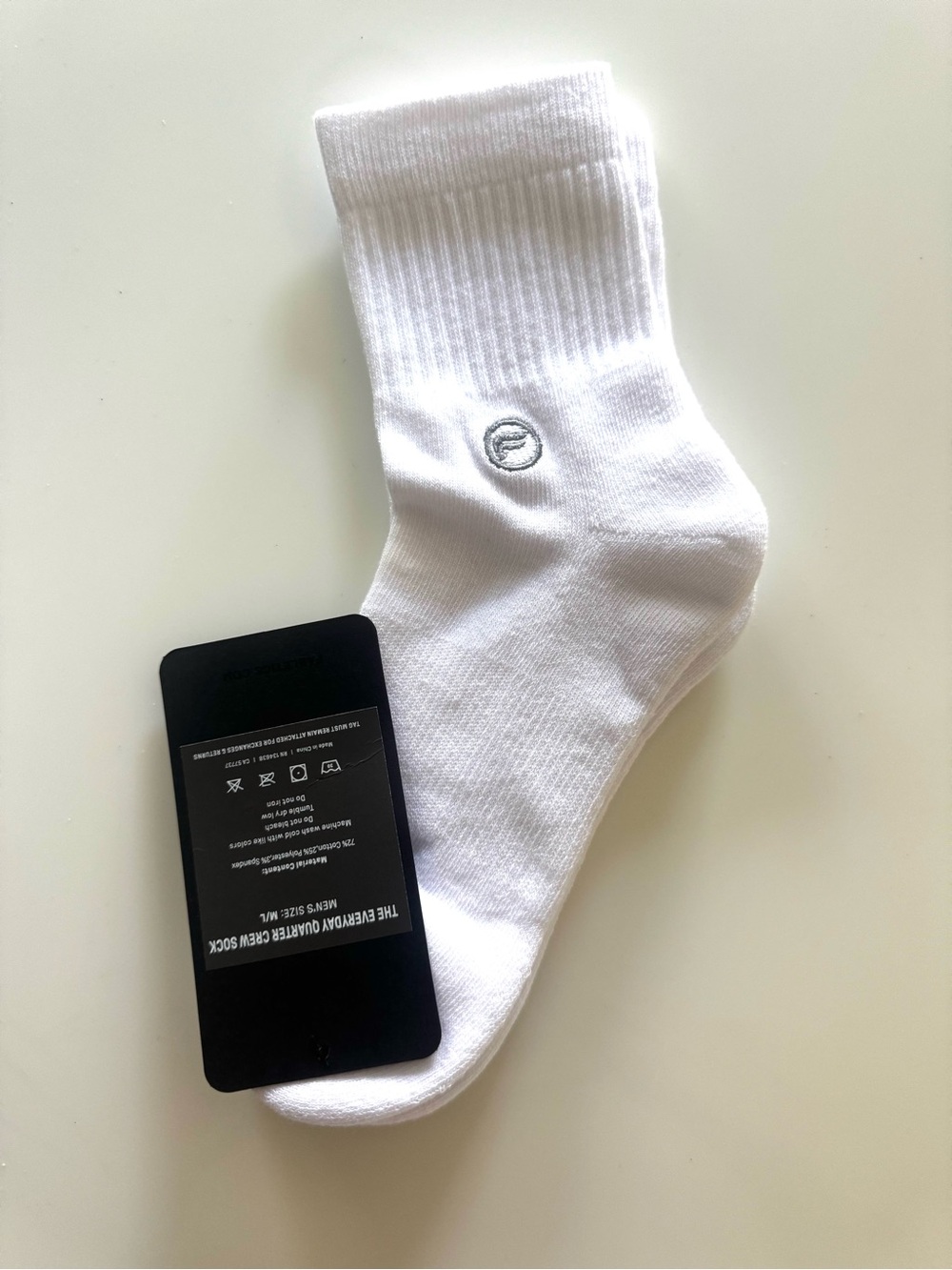NWT Fabletics White Everday Quarter Crew Socks